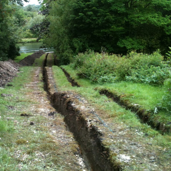 Service trenches Groundwork Cambridge Mead Construction